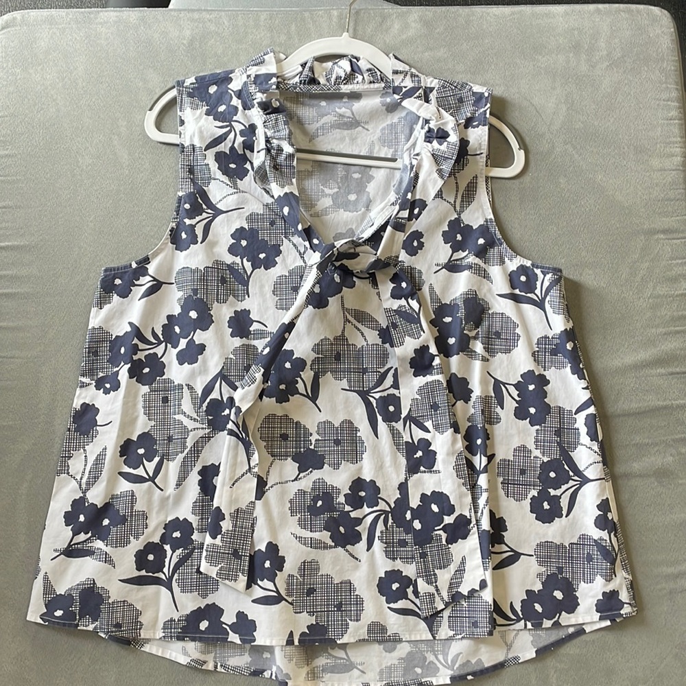 ✨ kate spade floral & plaid sleeveless top